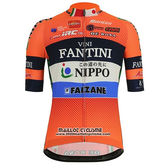 2019 Maillot Ciclismo Vini Fantini Orange Manches Courtes et Cuissard01